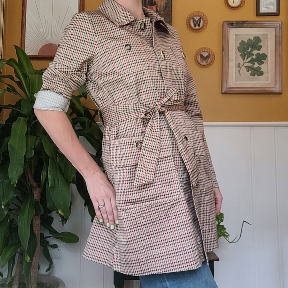 Cabi Houndstooth Trench Coat - Picture 4 of 13